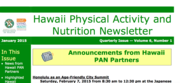 Hawaii Physical Activity and Nutrition (PAN) Newsletter - January 2015 Issue